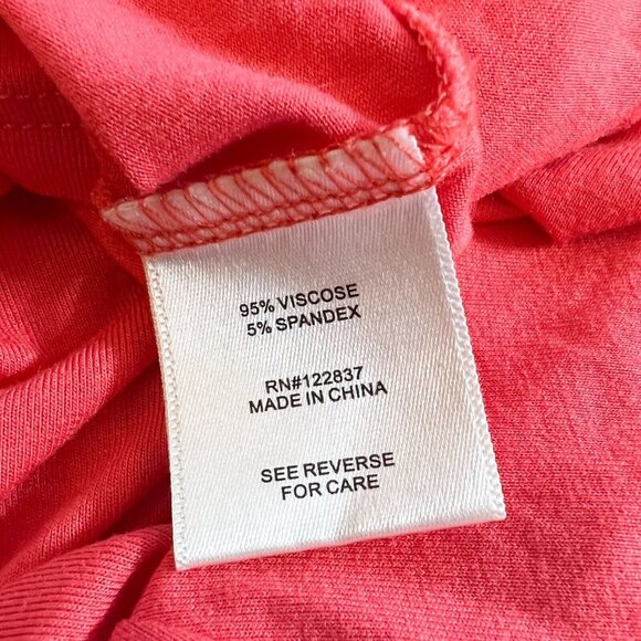 ANA Couture Top L Coral Womens Asymmetrical Sleeveless‎ Pullover Size Large - Picture 6 of 7